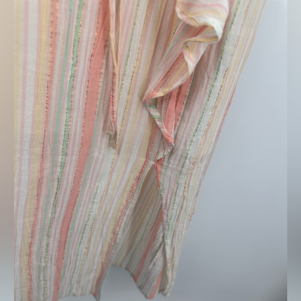 NSR Effie Striped Ruffled Wrap Midi Dress Multicolor Stripes XL | AB363 - Picture 6 of 10